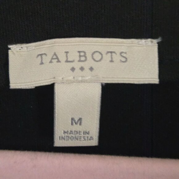 Talbots NWT Eyelet Interlock Shift Dress Black Classic Sustainable Cotton Size M - Picture 7 of 8